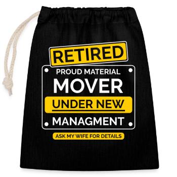 Logistics Retirement Retriement - Closable cotton gift bag (25x30cm) - black - Front