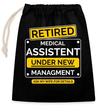 Medizinischer Assistent Ruhestand - Verschließbarer Geschenkbeutel aus Baumwolle (25x30cm) - Schwarz - Vorne