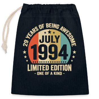 Juli 1994 29 Jahre Jubiläumsgeschenk - Verschließbarer Geschenkbeutel aus Baumwolle (25x30cm) - Navy - Vorne