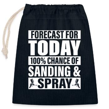 Prévisions pour aujourd’hui: 100% de chances de ponçage et de pulvérisation - Sac cadeau en coton avec cordon (25 x 30 cm) - bleu marine - Devant