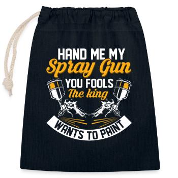 Donnez-moi mon pistolet de pulvérisation You Fools Auto Body Technicia - Sac cadeau en coton avec cordon (25 x 30 cm) - bleu marine - Devant