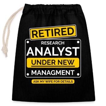 Retraite des analystes de recherche - Sac cadeau en coton avec cordon (25 x 30 cm) - noir - Devant