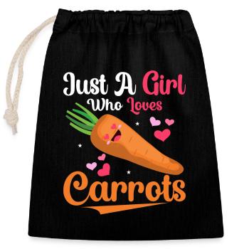 Just A Girl Who Loves Carrots Veggie Carrot - Closable cotton gift bag (25x30cm) - black - Front