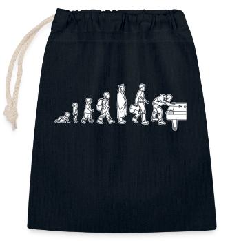 Vom Kind zum Billardspieler - Verschließbarer Geschenkbeutel aus Baumwolle (25x30cm) - Navy - Vorne