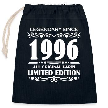 1996 - Year of construction 1996 - Born 1996 - Closable cotton gift bag (25x30cm) - navy - Front