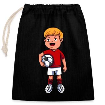 Footballer - Closable cotton gift bag (25x30cm) - black - Front