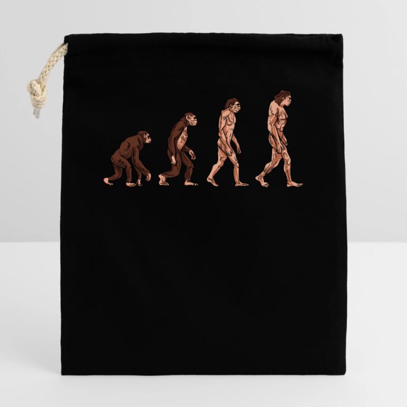 Human evolution Closable cotton gift bag (25x30cm)