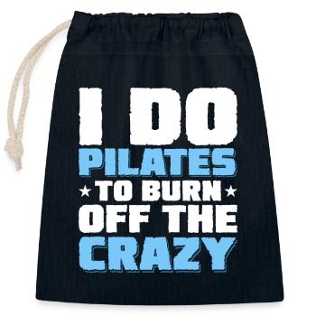Je fais du Pilates pour brûler les exercices fous Fitnes - Sac cadeau en coton avec cordon (25 x 30 cm) - bleu marine - Devant
