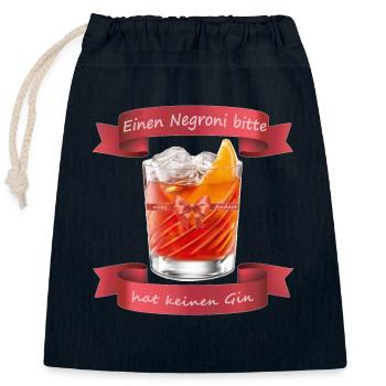 NEGRONI - alles Andere hat keinen GIN - Verschließbarer Geschenkbeutel aus Baumwolle (25x30cm) - Navy - Vorne