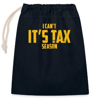 Je ne peux pas C’est la saison des impôts Comptabilité Comptable amusant - Sac cadeau en coton avec cordon (25 x 30 cm) - bleu marine - Devant
