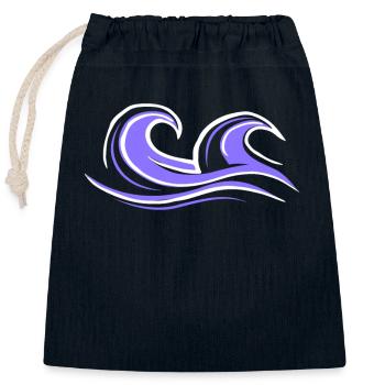 Surfer Wave Gift Surfer Boy Girl Dude Surf - Closable cotton gift bag (25x30cm) - navy - Front