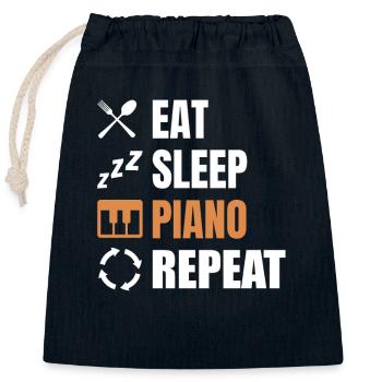 Routine de pianiste - Sac cadeau en coton avec cordon (25 x 30 cm) - bleu marine - Devant