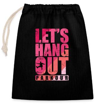 Traînons Parkour Sport Fitness - Sac cadeau en coton avec cordon (25 x 30 cm) - noir - Devant