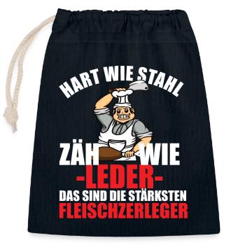 Fleischer Metzger Zerleger Schlachter - Verschließbarer Geschenkbeutel aus Baumwolle (25x30cm) - Navy - Vorne
