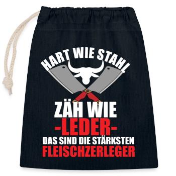 Fleischer Metzger Zerleger Schlachter - Verschließbarer Geschenkbeutel aus Baumwolle (25x30cm) - Navy - Vorne