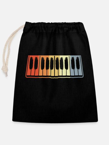 Piano Tasten - Verschließbarer Geschenkbeutel aus Baumwolle (25x30cm) - Schwarz