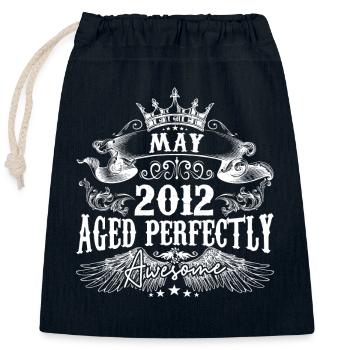 2012 | May 2012 birthday Aged Perfectly - Closable cotton gift bag (25x30cm) - navy - Front