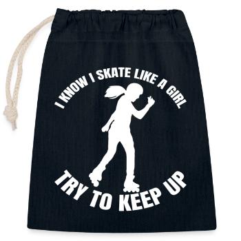 Roller Skating Inliner Skater Gift Inline Skating - Closable cotton gift bag (25x30cm) - navy - Front