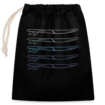 Vintage Surfboard - Closable cotton gift bag (25x30cm) - black - Front