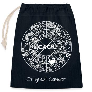 Zodiac sign Cancer 003 white - Closable cotton gift bag (25x30cm) - navy - Front