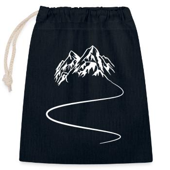 Berge Wanderweg - Skispur - Kurven - Verschließbarer Geschenkbeutel aus Baumwolle (25x30cm) - Navy - Vorne