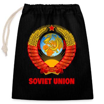 Union soviétique URSS Armoiries avec faucille marteau - Sac cadeau en coton avec cordon (25 x 30 cm) - noir - Devant