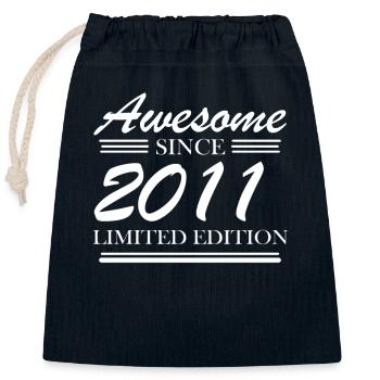 2011 - Vintage 2011 - Fantastic since 2011 - Closable cotton gift bag (25x30cm) - navy - Front
