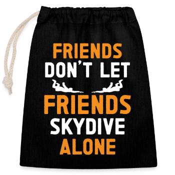Sky Diving Fallschirmsprung - Verschließbarer Geschenkbeutel aus Baumwolle (25x30cm) - Schwarz - Vorne