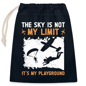Sky Diving Fallschirmsprung - Verschließbarer Geschenkbeutel aus Baumwolle (25x30cm) - Navy - Vorne