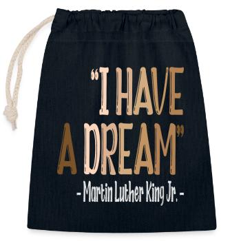 MARTIN LUTHER KING - Sac cadeau en coton avec cordon (25 x 30 cm) - bleu marine - Devant