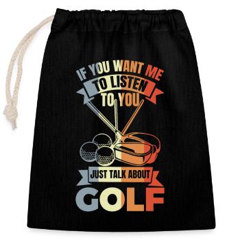Meilleure blague de golfeur - Sac cadeau en coton avec cordon (25 x 30 cm) - noir - Devant