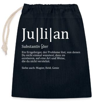 Erzgebirge Julian - Verschließbarer Geschenkbeutel aus Baumwolle (25x30cm) - Navy - Vorne