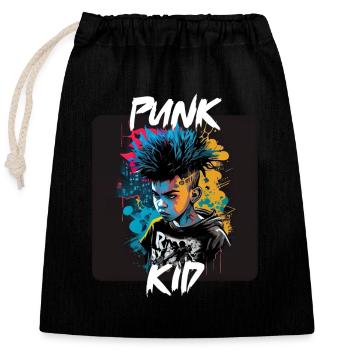 Graffiti Style - Cool Punk Kid 9 - Closable cotton gift bag (25x30cm) - black - Front
