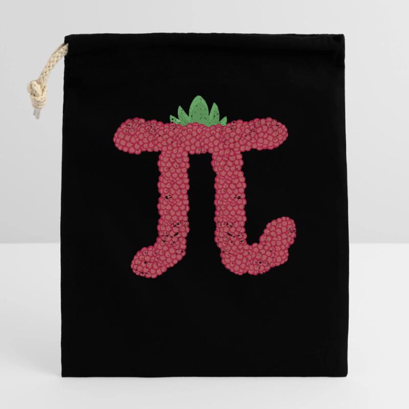 Funny Raspberry Cake Pi Day Math Teacher Student Closable cotton gift bag (25x30cm)