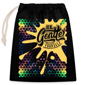 Motivation-Inspiration, Saying Self-Love - Closable cotton gift bag (25x30cm) - black - Front