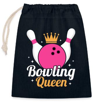 Bowling Queen Team Player StrikeBowler - Verschließbarer Geschenkbeutel aus Baumwolle (25x30cm) - Navy - Vorne