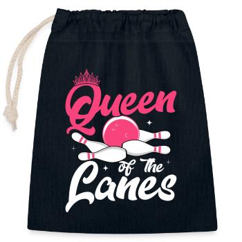 Queen Of The Lanes Bowling StrikeTeam Player - Verschließbarer Geschenkbeutel aus Baumwolle (25x30cm) - Navy - Vorne