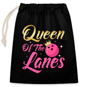 Queen Of The Lanes Team Player StrikeBowling - Closable cotton gift bag (25x30cm) - black - Front
