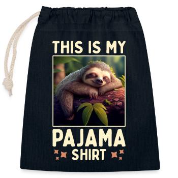 Paresseux C’est ma chemise de pyjama pyjama sommeil - Sac cadeau en coton avec cordon (25 x 30 cm) - bleu marine - Devant