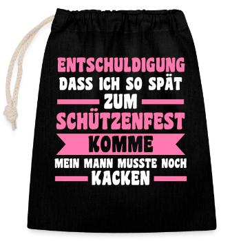 Schützenverein Schützenfest - Verschließbarer Geschenkbeutel aus Baumwolle (25x30cm) - Schwarz - Vorne