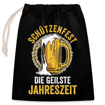 Bier Schützenverein Schützenfest - Verschließbarer Geschenkbeutel aus Baumwolle (25x30cm) - Schwarz - Vorne