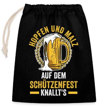 Schützenverein Bier Schützenfest - Verschließbarer Geschenkbeutel aus Baumwolle (25x30cm) - Schwarz - Vorne