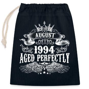 1994 | August 1994 Geburtstag Perfekt gealtert - Verschließbarer Geschenkbeutel aus Baumwolle (25x30cm) - Navy - Vorne