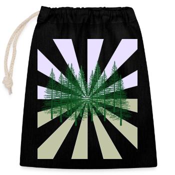 Rays Forest Fir Wilderness Flora Ecology - Closable cotton gift bag (25x30cm) - black - Front
