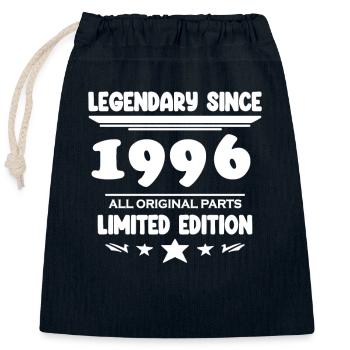 1996 - Né 1996 - Année de construction 1996 - Sac cadeau en coton avec cordon (25 x 30 cm) - bleu marine - Devant