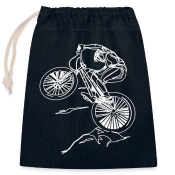 Freeride Trial Bike Radfahren - Verschließbarer Geschenkbeutel aus Baumwolle (25x30cm) - Navy - Vorne