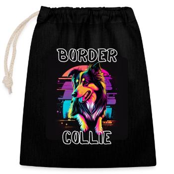 Graffiti Style - Cooler Border Collie 2 - Closable cotton gift bag (25x30cm) - black - Front