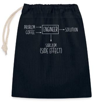 Ingénieur Solution de problème Sarcasme Effet secondaire - Sac cadeau en coton avec cordon (25 x 30 cm) - bleu marine - Devant