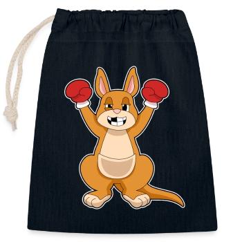 Kangaroo Boxer Boxer Gants de boxe - Sac cadeau en coton avec cordon (25 x 30 cm) - bleu marine - Devant