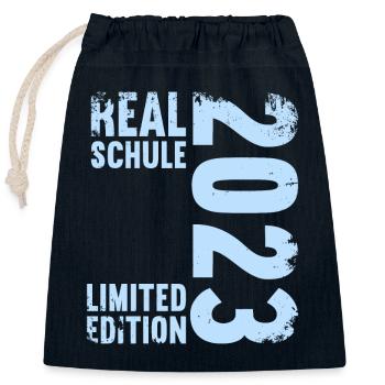 Realschule bestanden Realschulabschluss 2023 - Verschließbarer Geschenkbeutel aus Baumwolle (25x30cm) - Navy - Vorne